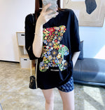 Designer Embroidered Bear Pattern T-Shirt