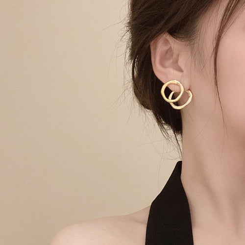 Minimalist Double Circle Earrings