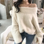 Fluffy Drop Shoulder Faux Mink Cashmere Pullover