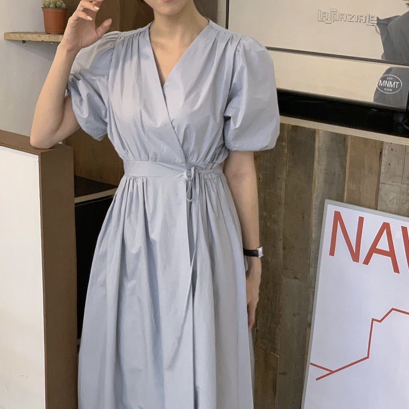Korean Style Wrap Around Dress – MyDearCloset Korean Style Wrap Around Dress – MyDearCloset