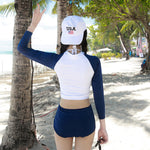 Korean Style Athletic Long Sleeve Swim Set