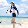 Korean Style Athletic Long Sleeve Swim Set