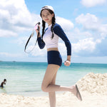 Korean Style Athletic Long Sleeve Swim Set