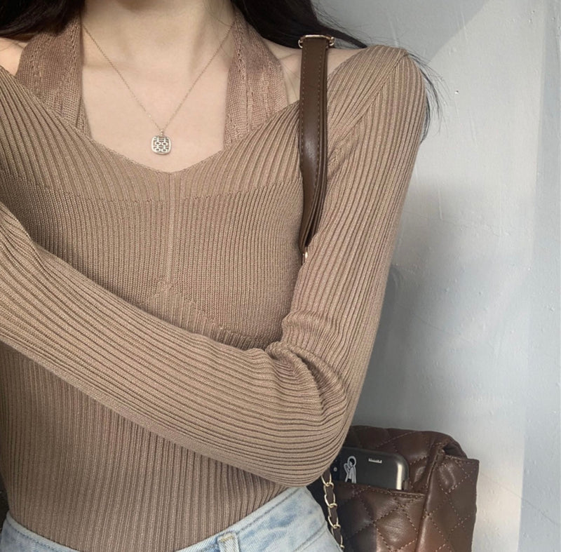 Soft Knit Halter Neck Top