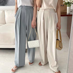 High-Waist Pleated Wide Pants