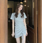 Sporty Lace-Up Cotton Dress