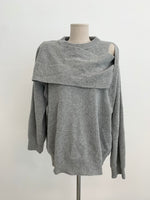 Designer Soft Knit Cold Shoulder Oversized Sweater