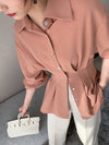 Chiffon Shirt with Pleated Bottom