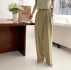 High-Waist Pleated Wide Pants