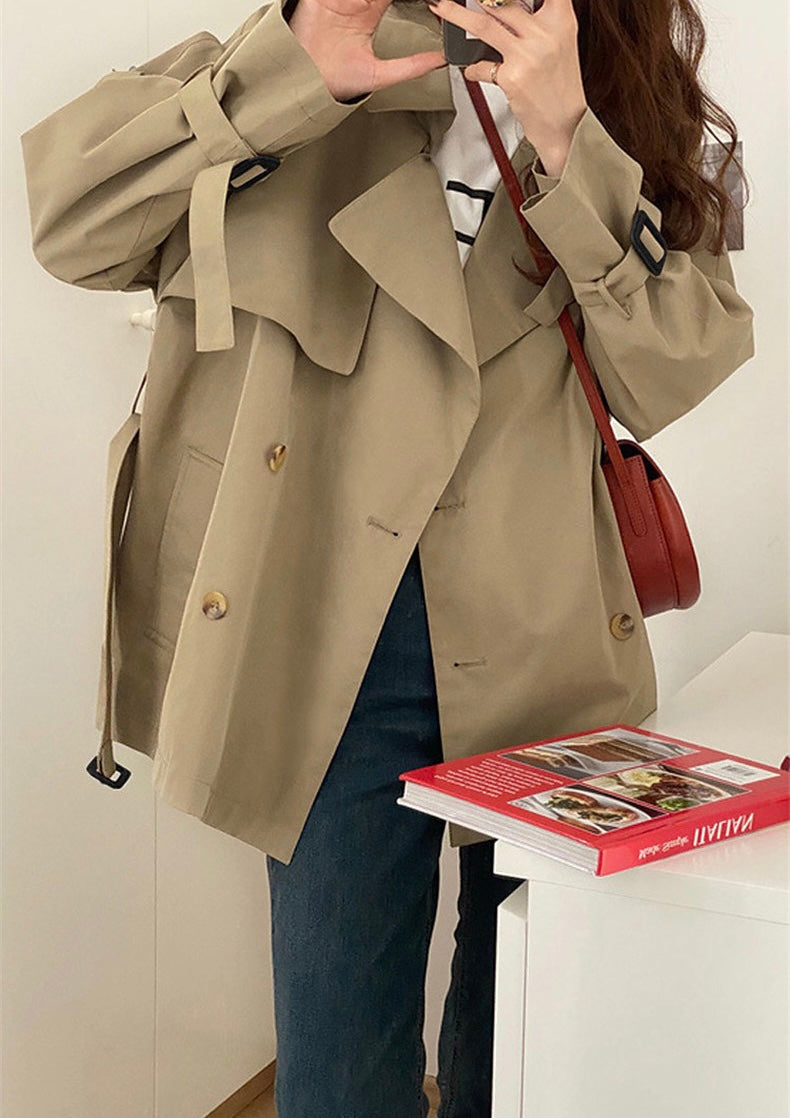 Short Double Breasted Trench Coat