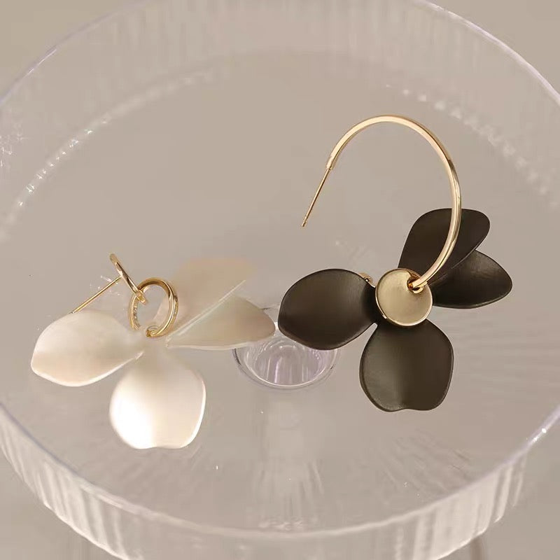 Designer Asymmetrical Flower Earring