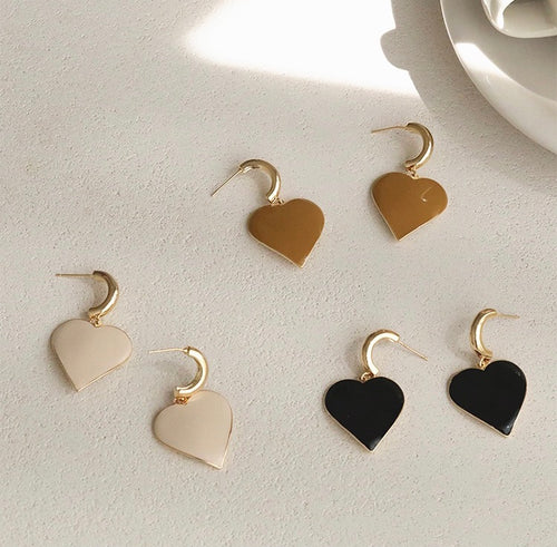 Designer Heart Shaped Metal Earrings