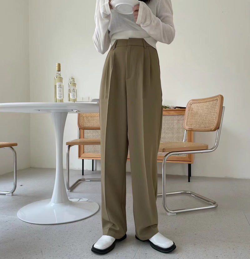 Summer High Waist Wide Legs Suit Pants