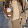 Korean Style Long Hair Wool Coat