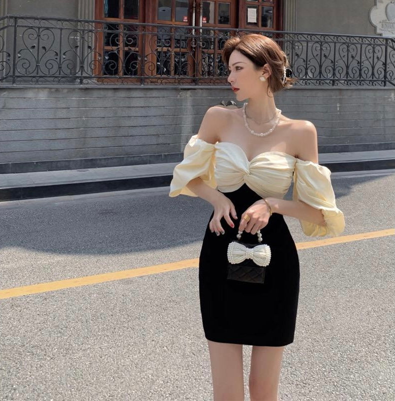 Balloon Sleeve Off Shoulder Bodycon Dress MyDearCloset Balloon Sleeve Off Shoulder Bodycon Dress MyDearCloset