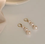 Three Pearls Dangling Earrings