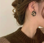 Leopard Fabric Ear Studs