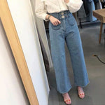 High Rise Wide Denim Pants