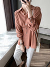 Chiffon Shirt with Pleated Bottom