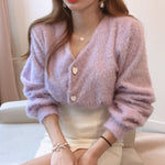 Fluffy Faux Mink Cashmere Cardigan