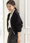 Lady Look Soft Wool Cashmere Cardigan with Pearls buttons