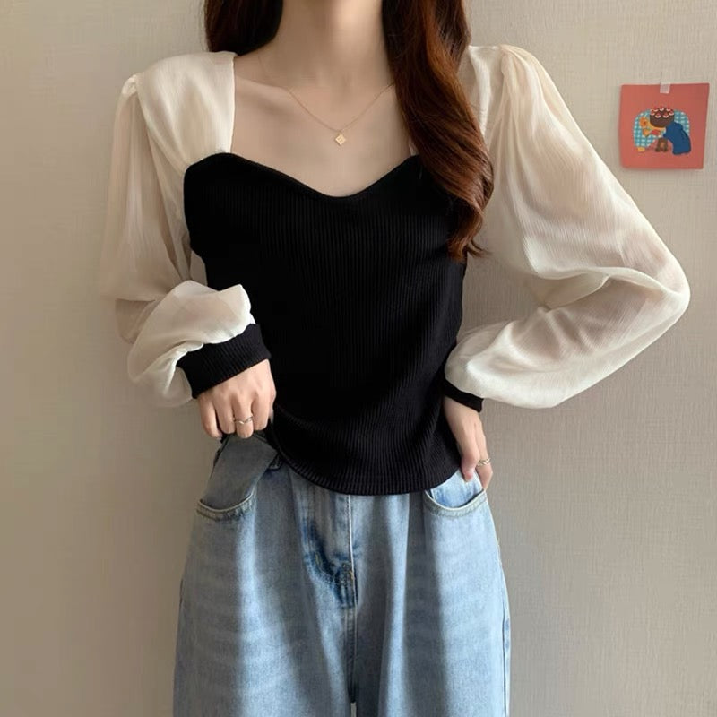 Sweetheart Neck Blouse