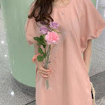 Korean Style Loose-Fitting Blush Dress