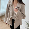 Korean Style Double Breasted Wool Blended Coat