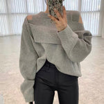 Designer Soft Knit Cold Shoulder Oversized Sweater