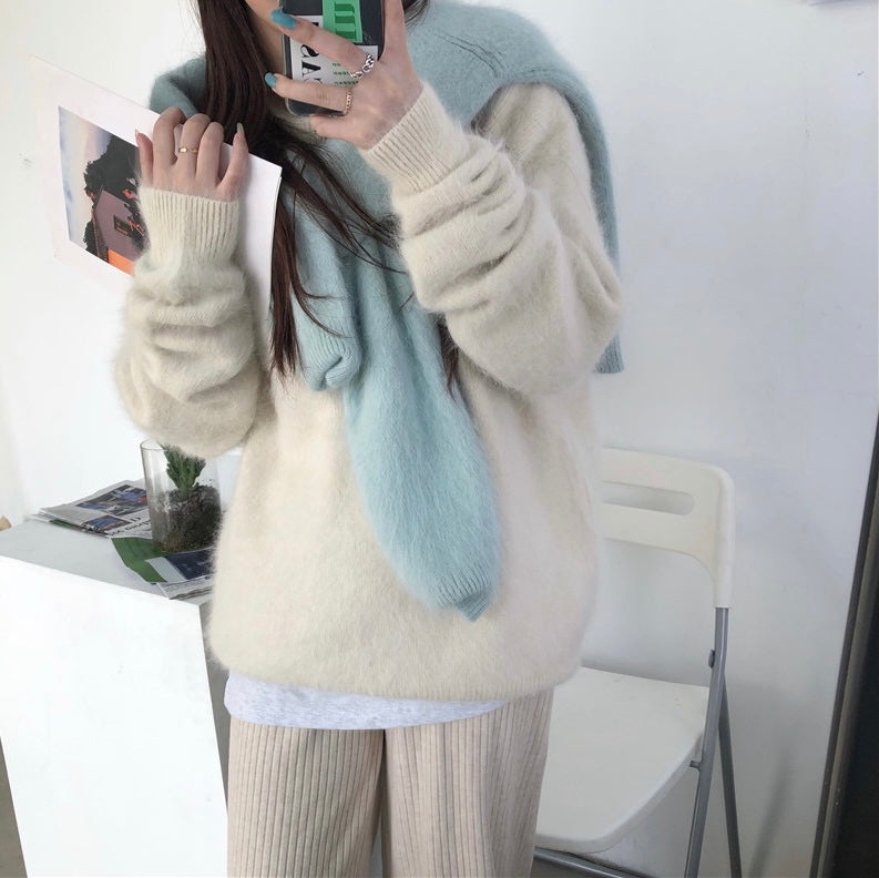 Mohair-Blend Macaron Sweater