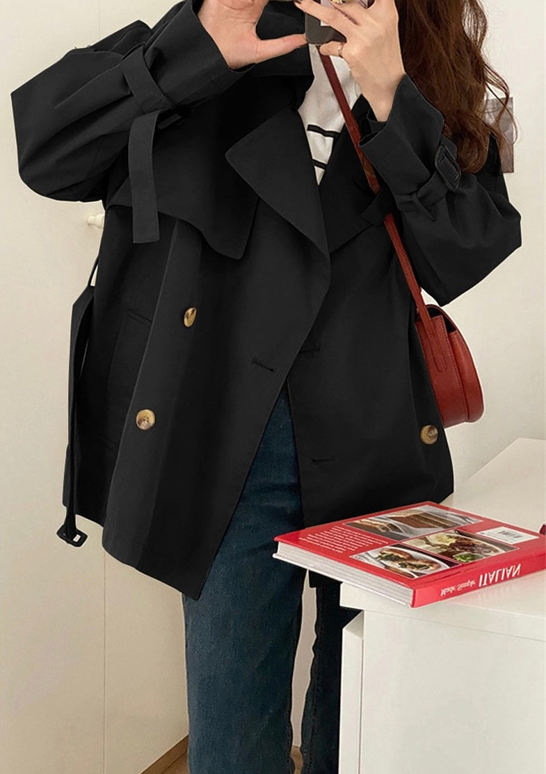 Short Double Breasted Trench Coat