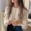 Ruffled Neck Buttoned Blouse