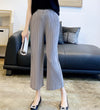 Pleated Cropped Wide Pants