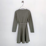 Korean Style Soft Knit Wrap Style Mini Dress