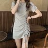 Sporty Lace-Up Cotton Dress