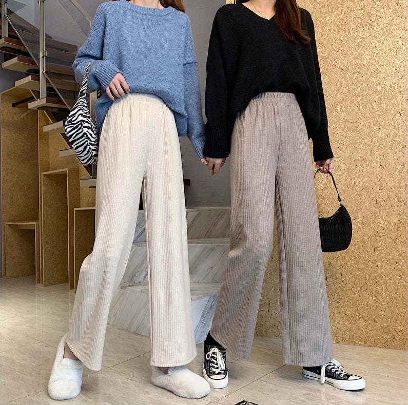 Anti-Wrinkle Flat front korean pants by High-Buy-Grey