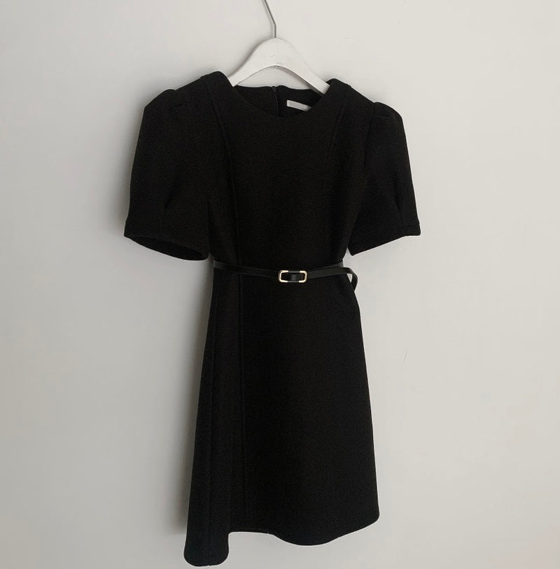 Minimalist Sheath Dress with Belt