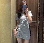 Sporty Lace-Up Cotton Dress