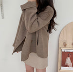 Korean Style Double Breasted Wool Blended Coat