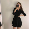 Korean Style Soft Knit Wrap Style Mini Dress