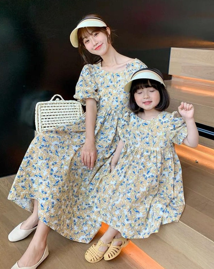 Mom & Daughter ♡ Floral Print Babydoll Dress