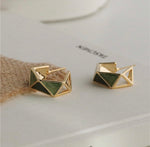 Triangular-Cut Hoop Earrings