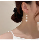 Three Pearls Dangling Earrings