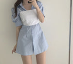 Korean Style Two-in-One Shirt Dress