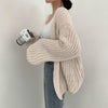 Korean Style Chunky Knit Relaxed Buttonless Cardigan