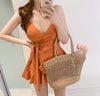 Korean Style Wrap Dress Swimsuit