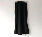 Black Fishtail Midi Skirt