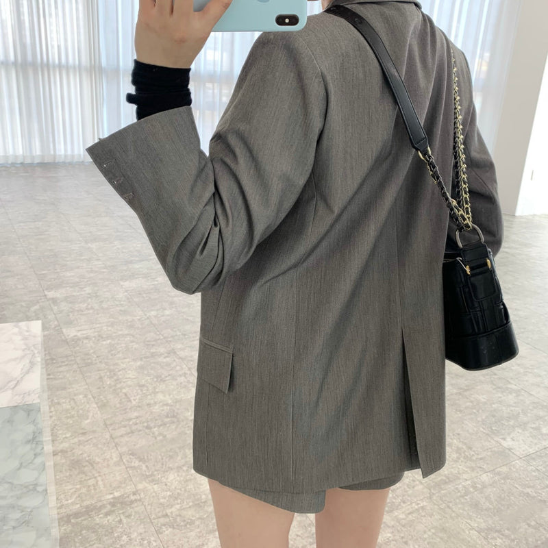 Korean Style A Line Suit Jacket with Shorts