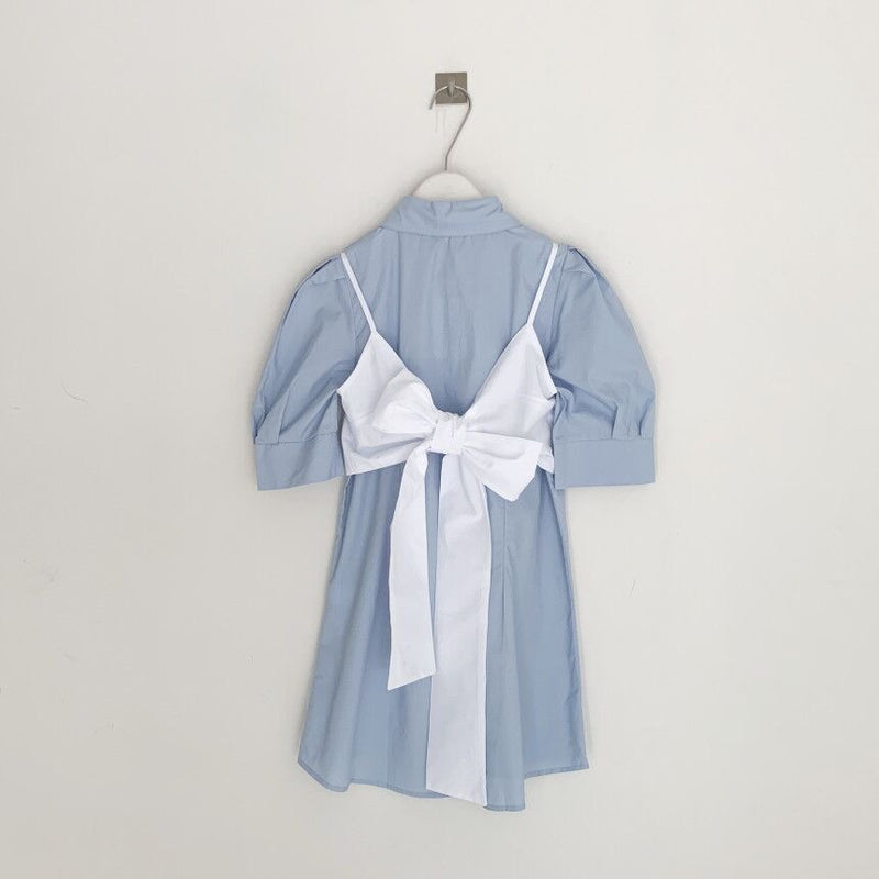 Korean Style Two-in-One Shirt Dress