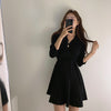 Korean Style Soft Knit Wrap Style Mini Dress